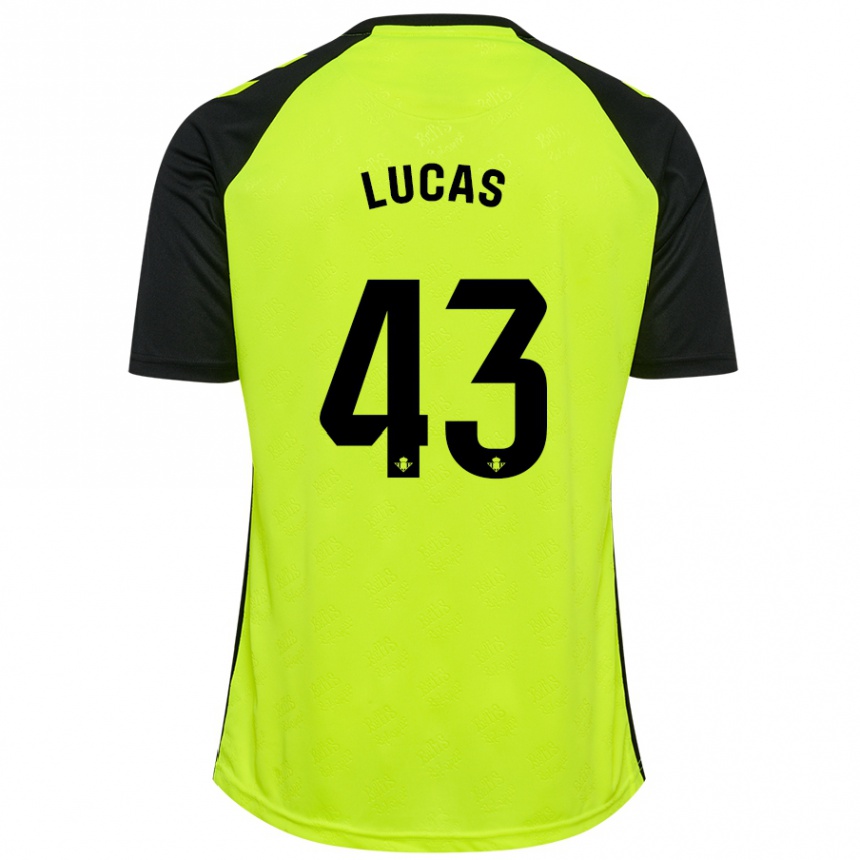 Enfant Football Maillot Lucas Alcázar #43 Jaune Fluo Noir Tenues Extérieur 2024/25