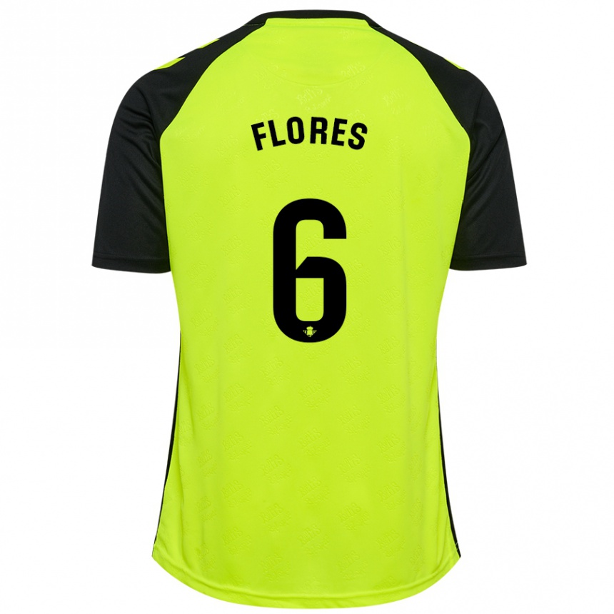 Enfant Football Maillot Mateo Flores #6 Jaune Fluo Noir Tenues Extérieur 2024/25