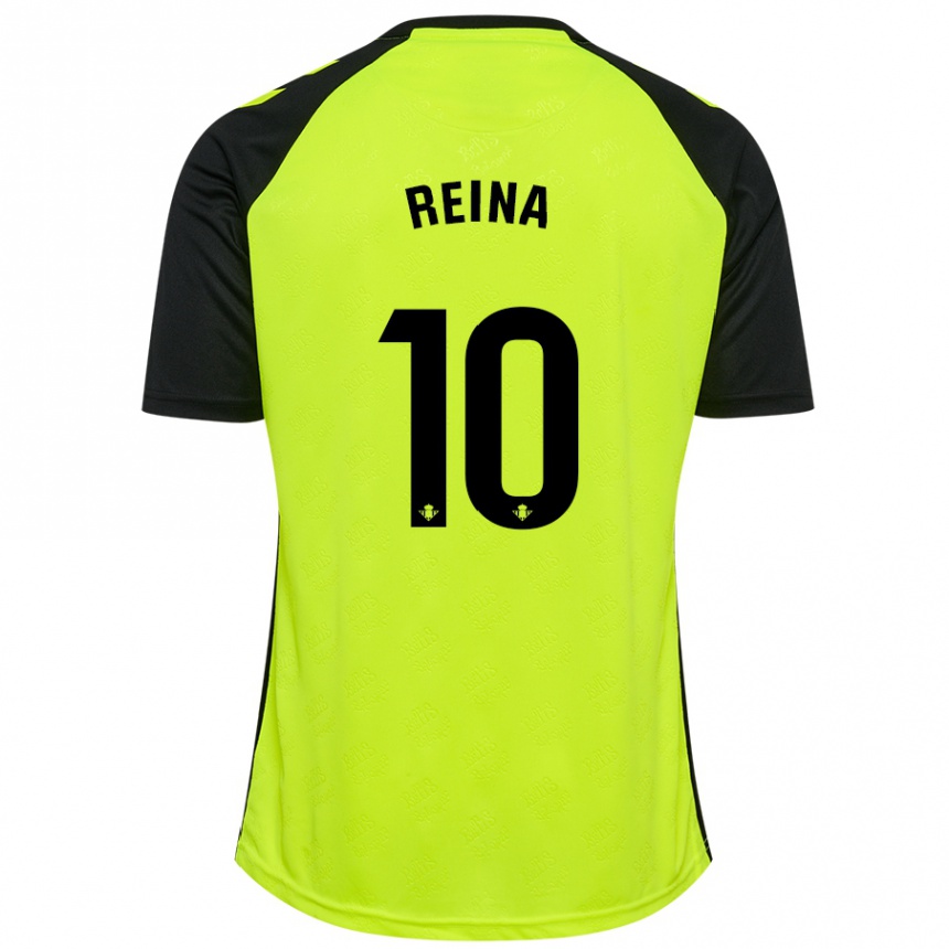 Enfant Football Maillot Carlos Reina #10 Jaune Fluo Noir Tenues Extérieur 2024/25