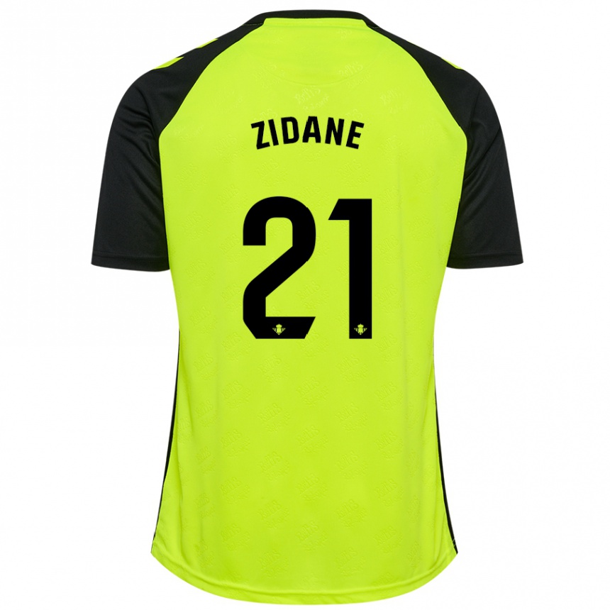 Enfant Football Maillot Elyaz Zidane #21 Jaune Fluo Noir Tenues Extérieur 2024/25