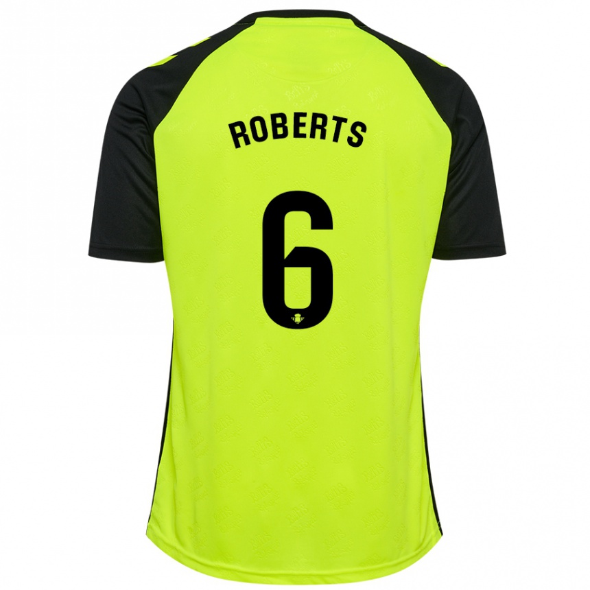 Enfant Football Maillot Rhiannon Roberts #6 Jaune Fluo Noir Tenues Extérieur 2024/25