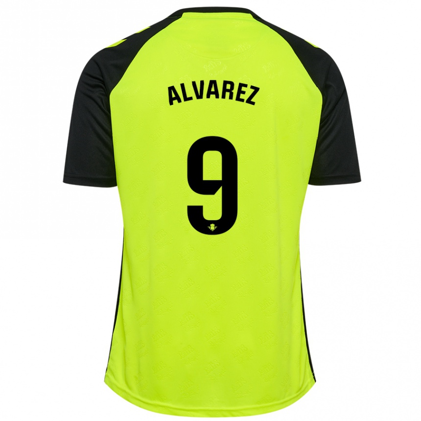 Enfant Football Maillot Carmen Álvarez Sánchez #9 Jaune Fluo Noir Tenues Extérieur 2024/25