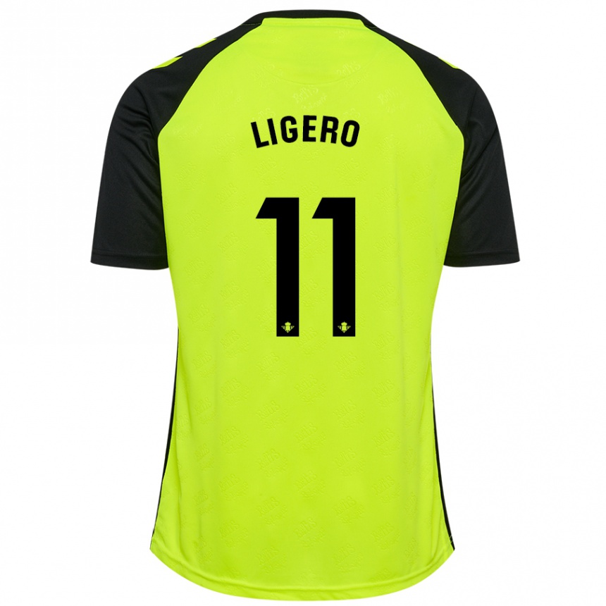 Enfant Football Maillot Nuria Ligero #11 Jaune Fluo Noir Tenues Extérieur 2024/25