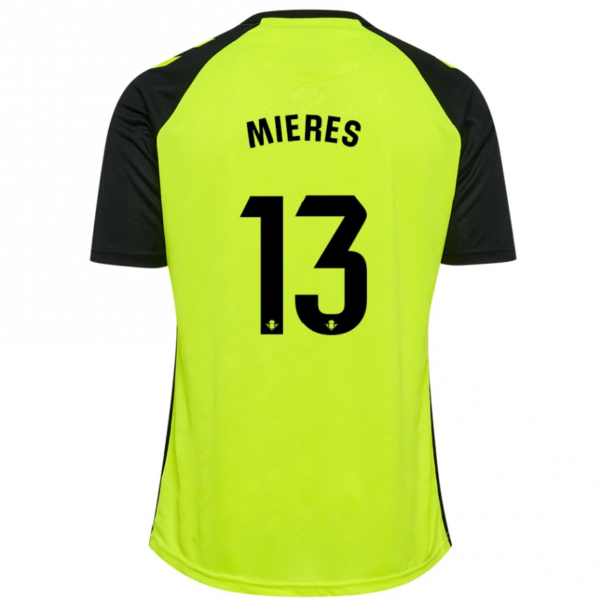 Enfant Football Maillot Malena Mieres García #13 Jaune Fluo Noir Tenues Extérieur 2024/25