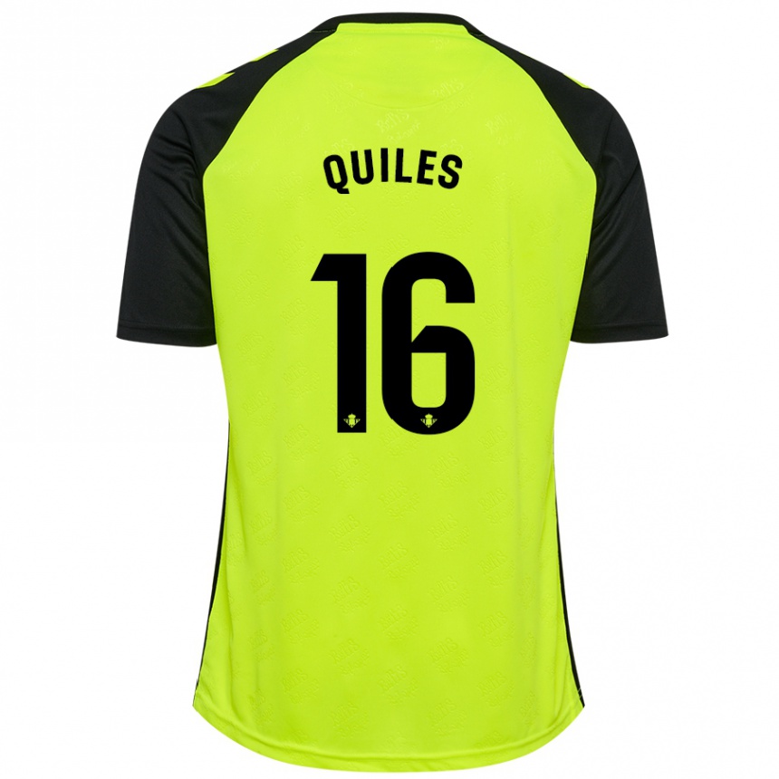 Enfant Football Maillot Violeta García Quiles #16 Jaune Fluo Noir Tenues Extérieur 2024/25