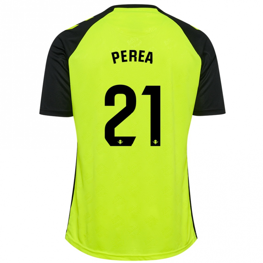 Enfant Football Maillot Paula Perea #21 Jaune Fluo Noir Tenues Extérieur 2024/25