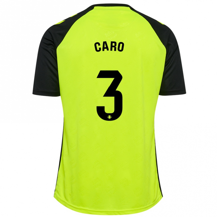 Enfant Football Maillot Andrés Caro #3 Jaune Fluo Noir Tenues Extérieur 2024/25