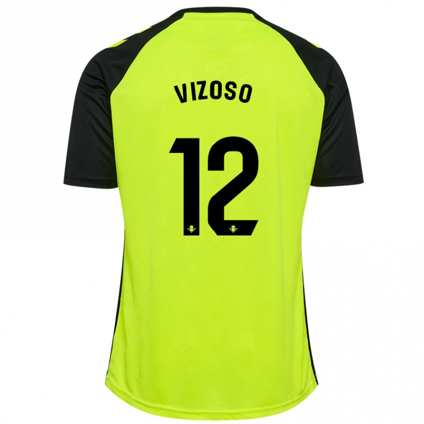 Enfant Football Maillot Paula Vizoso Prieto #12 Jaune Fluo Noir Tenues Extérieur 2024/25