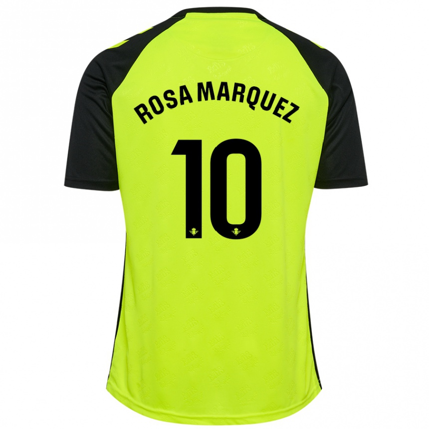 Enfant Football Maillot Rosa Márquez Baena #10 Jaune Fluo Noir Tenues Extérieur 2024/25