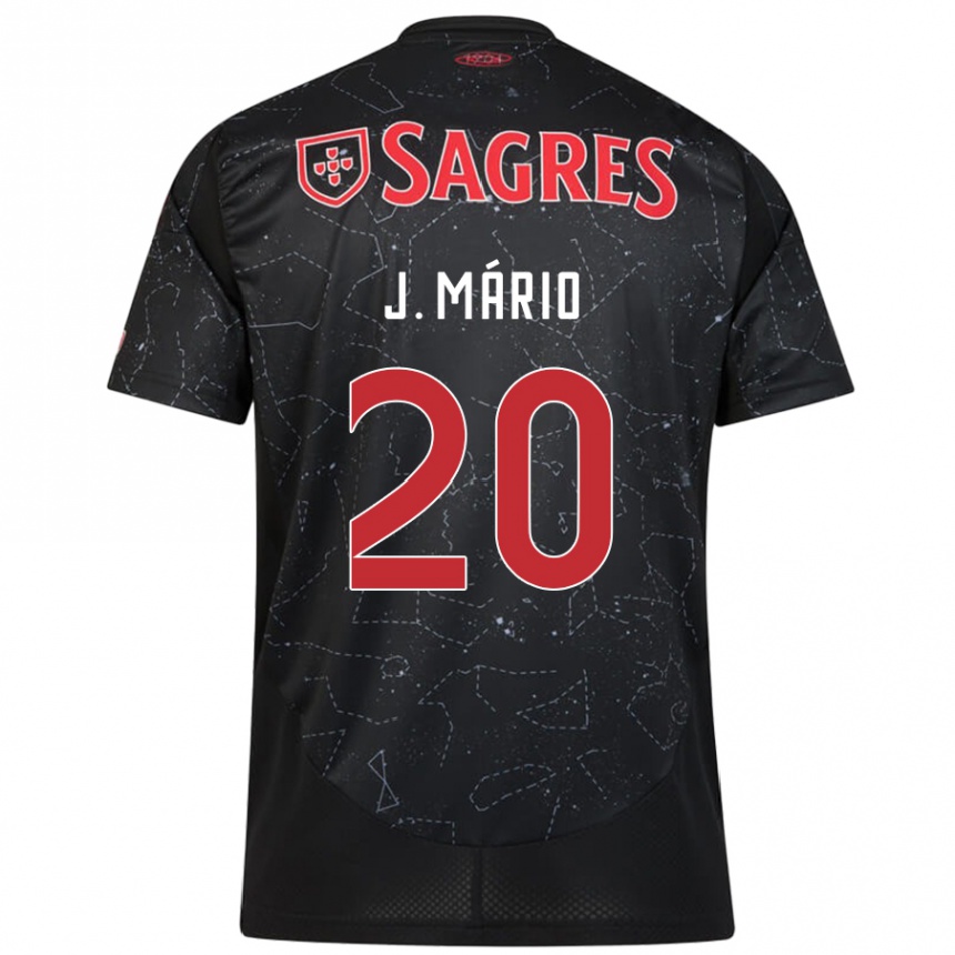 Enfant Football Maillot João Mário #20 Noir Rouge Tenues Extérieur 2024/25