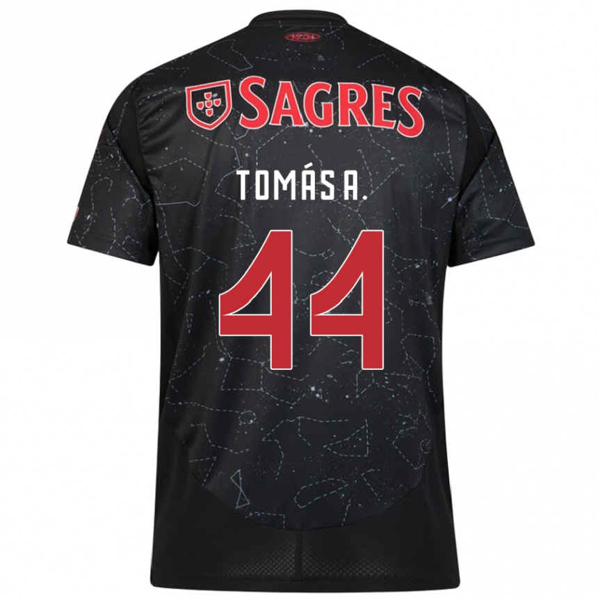 Enfant Football Maillot Tomás Araújo #44 Noir Rouge Tenues Extérieur 2024/25