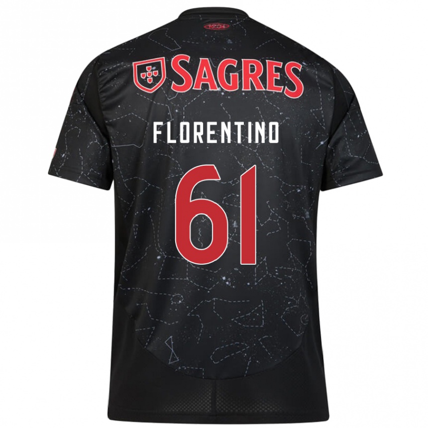 Enfant Football Maillot Florentino #61 Noir Rouge Tenues Extérieur 2024/25