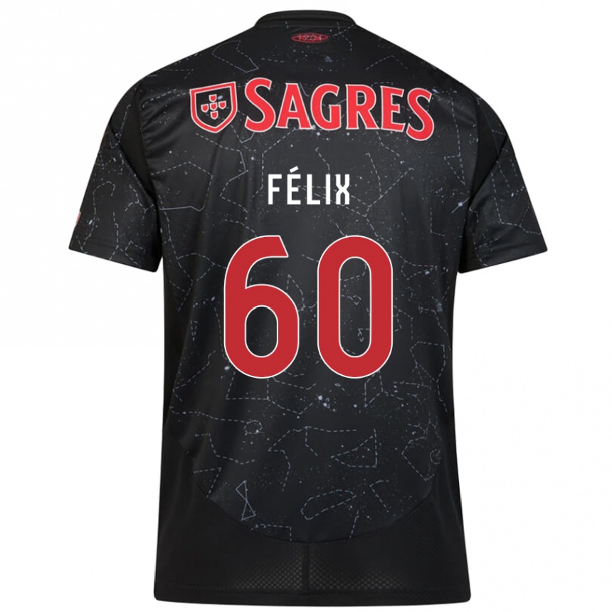 Enfant Football Maillot Nuno Félix #60 Noir Rouge Tenues Extérieur 2024/25