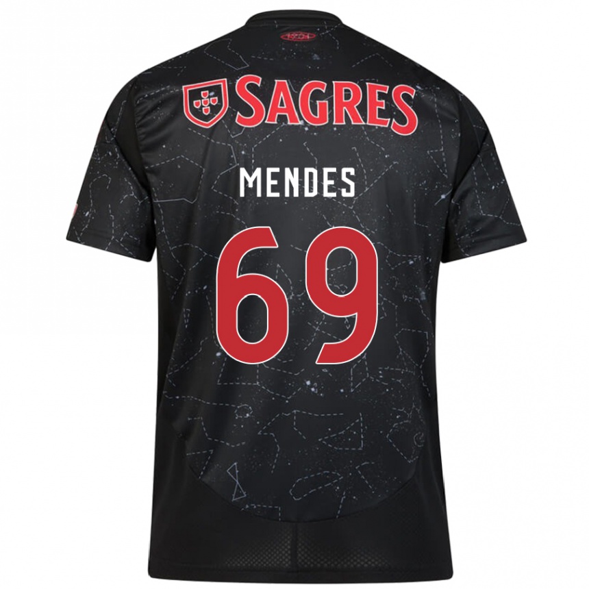 Enfant Football Maillot Vladimir Mendes #69 Noir Rouge Tenues Extérieur 2024/25