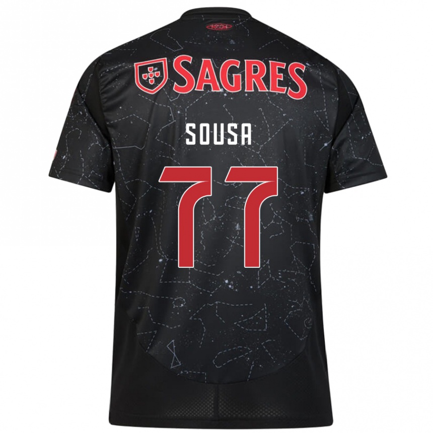 Enfant Football Maillot Gerson Sousa #77 Noir Rouge Tenues Extérieur 2024/25