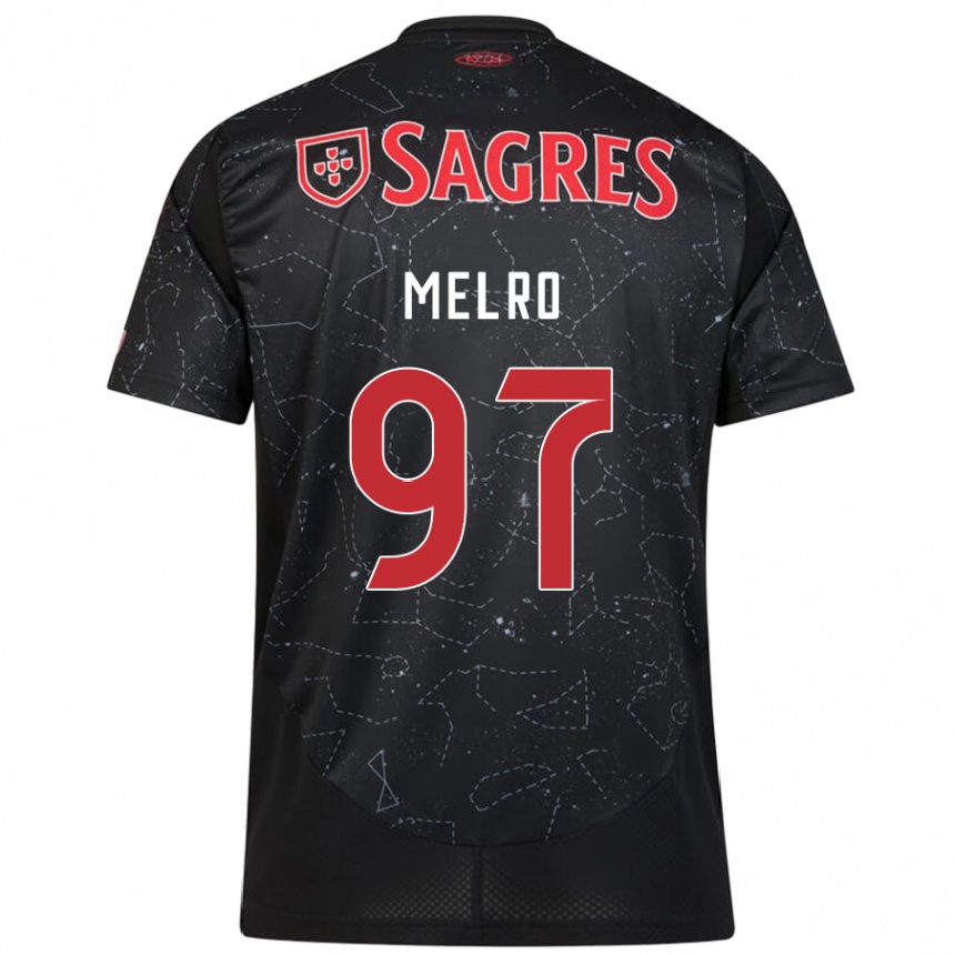 Enfant Football Maillot José Melro #97 Noir Rouge Tenues Extérieur 2024/25