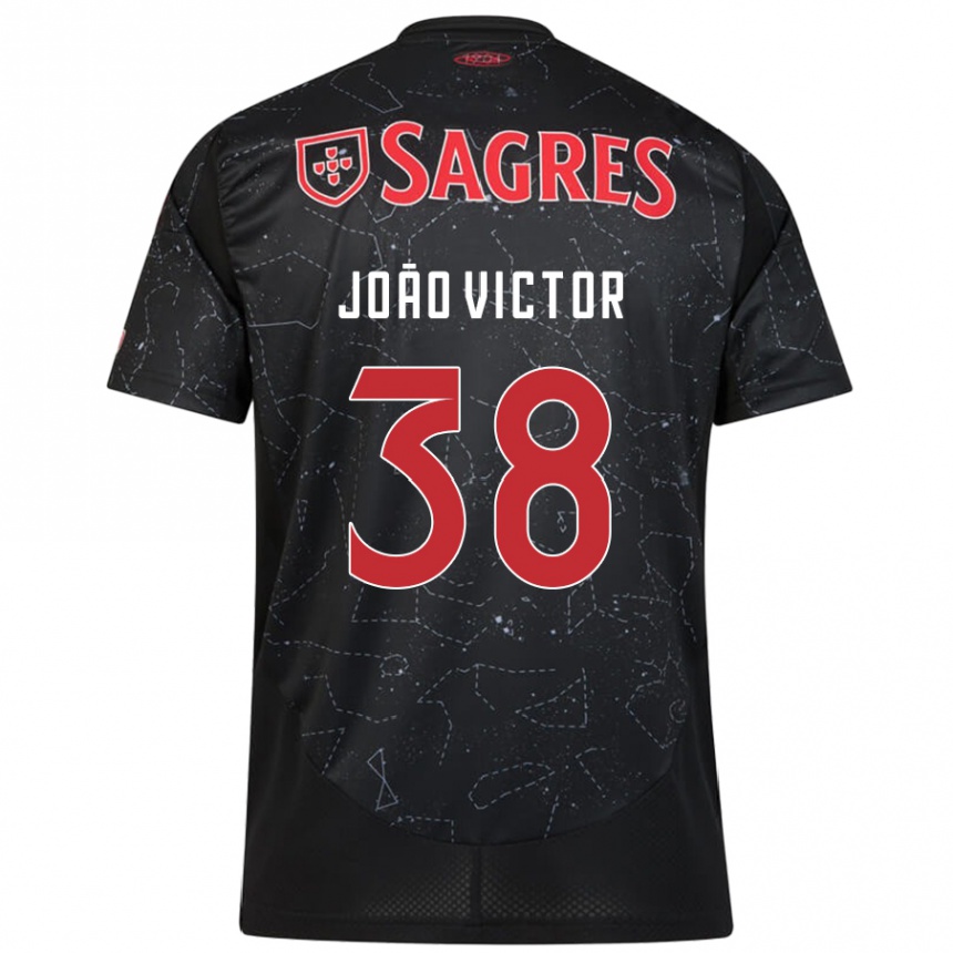 Enfant Football Maillot João Victor #38 Noir Rouge Tenues Extérieur 2024/25