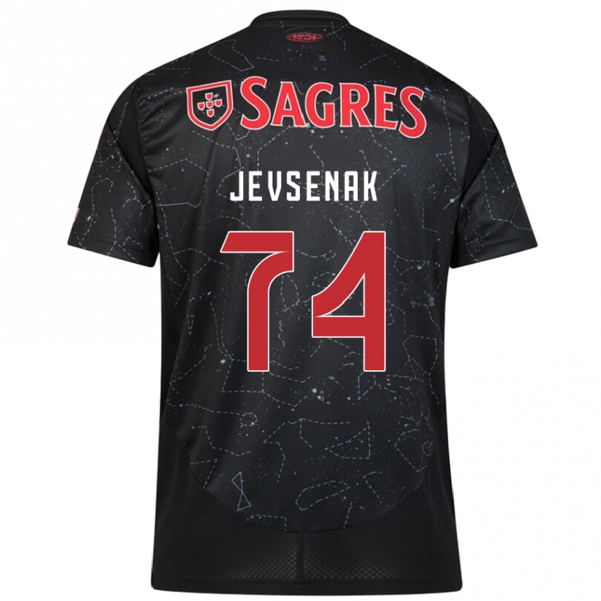 Enfant Football Maillot Zan Jevsenak #74 Noir Rouge Tenues Extérieur 2024/25