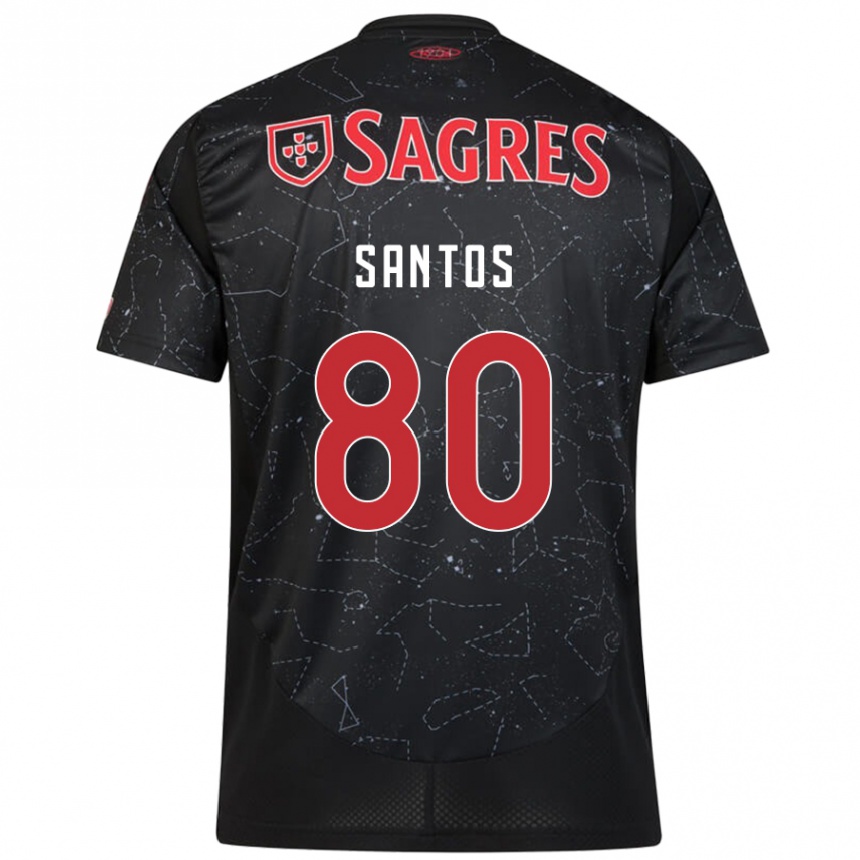 Enfant Football Maillot Pedro Santos #80 Noir Rouge Tenues Extérieur 2024/25