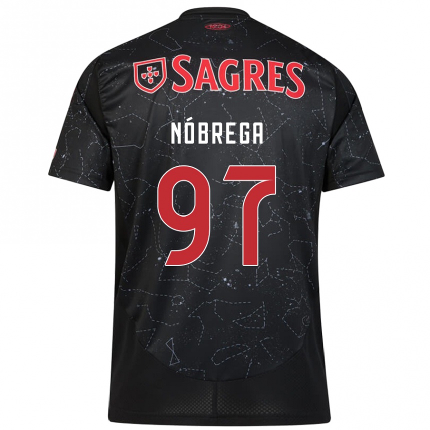 Enfant Football Maillot Ricardo Nóbrega #97 Noir Rouge Tenues Extérieur 2024/25