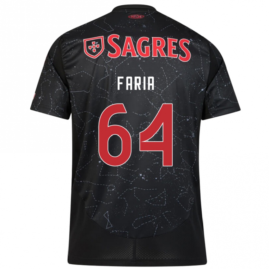 Enfant Football Maillot Hugo Faria #64 Noir Rouge Tenues Extérieur 2024/25