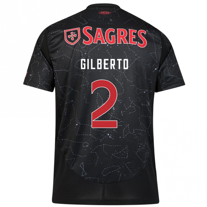 Enfant Football Maillot Gilberto #2 Noir Rouge Tenues Extérieur 2024/25