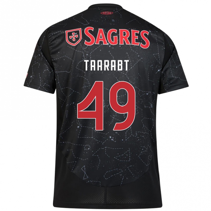 Enfant Football Maillot Adel Taarabt #49 Noir Rouge Tenues Extérieur 2024/25