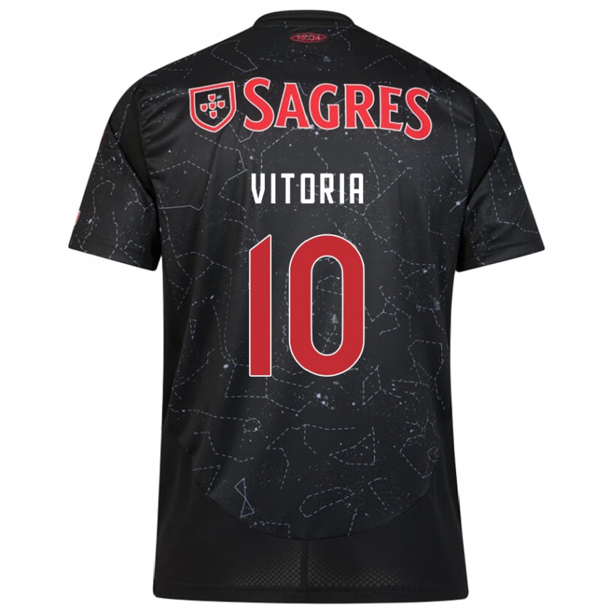 Enfant Football Maillot Ana Vitoria #10 Noir Rouge Tenues Extérieur 2024/25