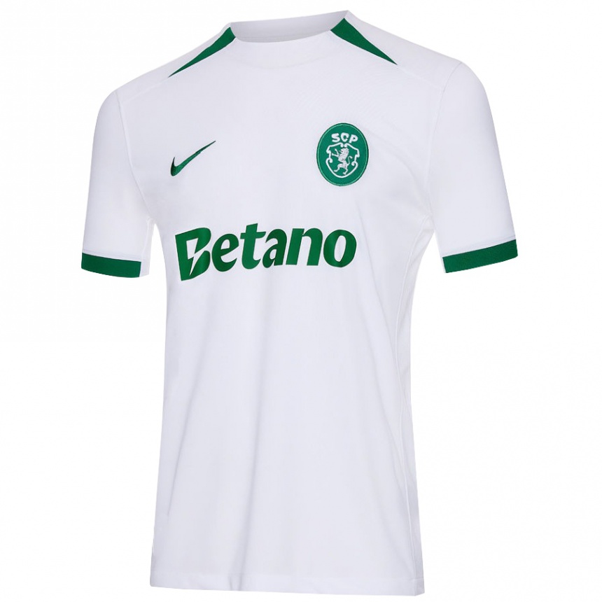 Enfant Football Maillot Martim Peixoto #0 Blanc Vert Tenues Extérieur 2024/25