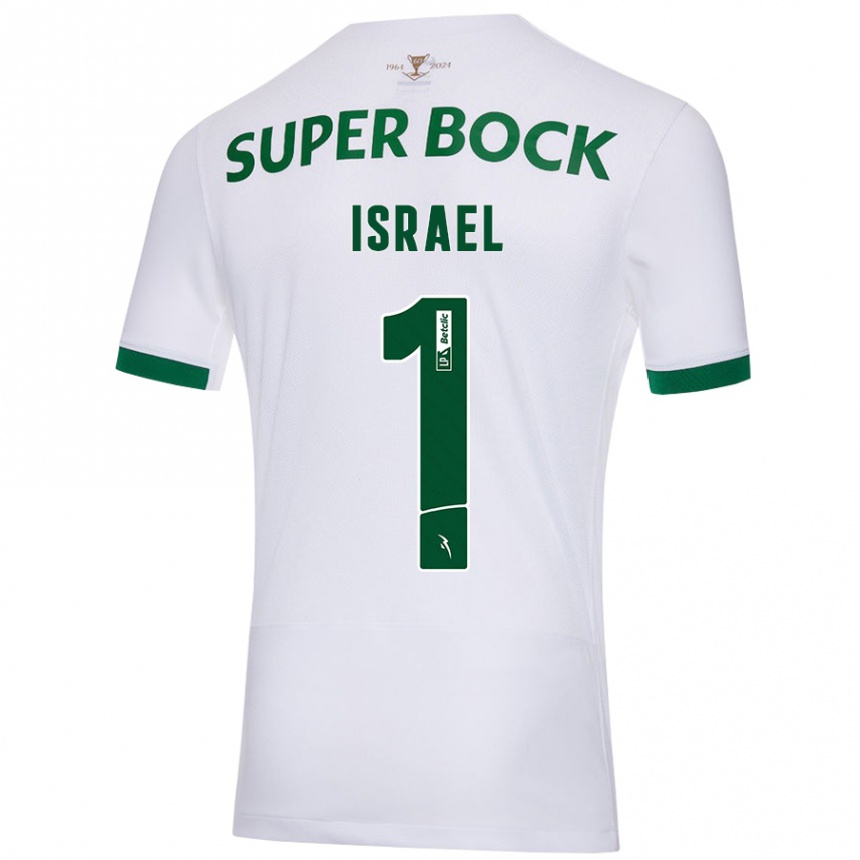 Enfant Football Maillot Franco Israel #1 Blanc Vert Tenues Extérieur 2024/25