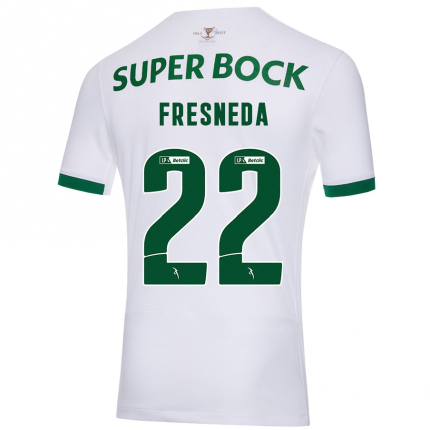 Enfant Football Maillot Iván Fresneda #22 Blanc Vert Tenues Extérieur 2024/25