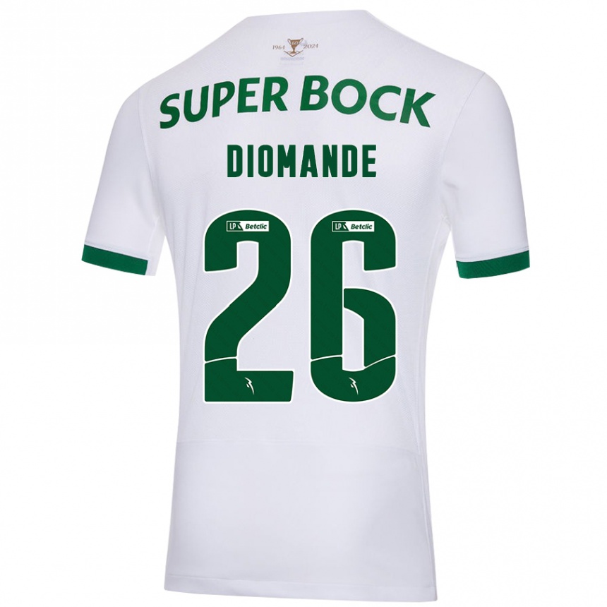 Enfant Football Maillot Ousmane Diomande #26 Blanc Vert Tenues Extérieur 2024/25