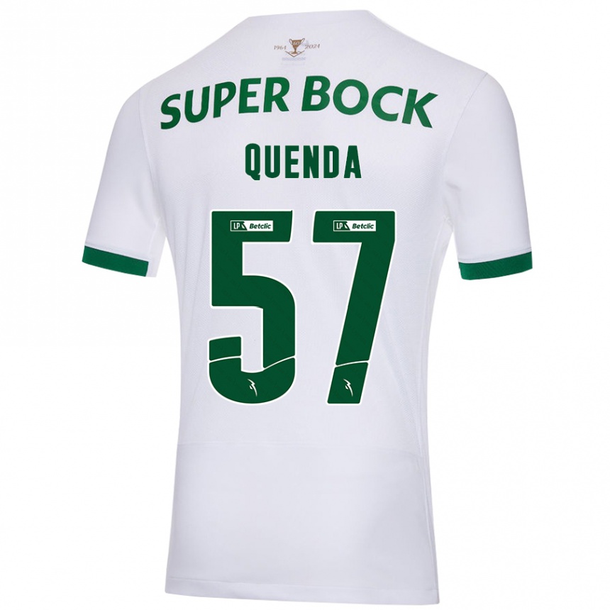 Enfant Football Maillot Geovany Quenda #57 Blanc Vert Tenues Extérieur 2024/25