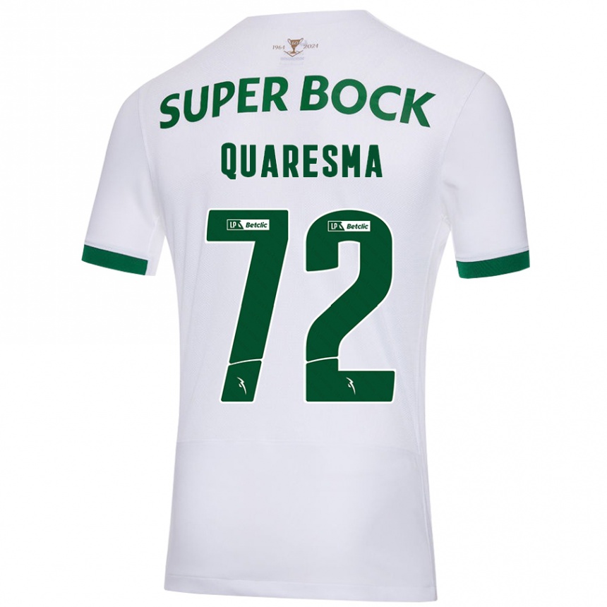 Enfant Football Maillot Eduardo Quaresma #72 Blanc Vert Tenues Extérieur 2024/25