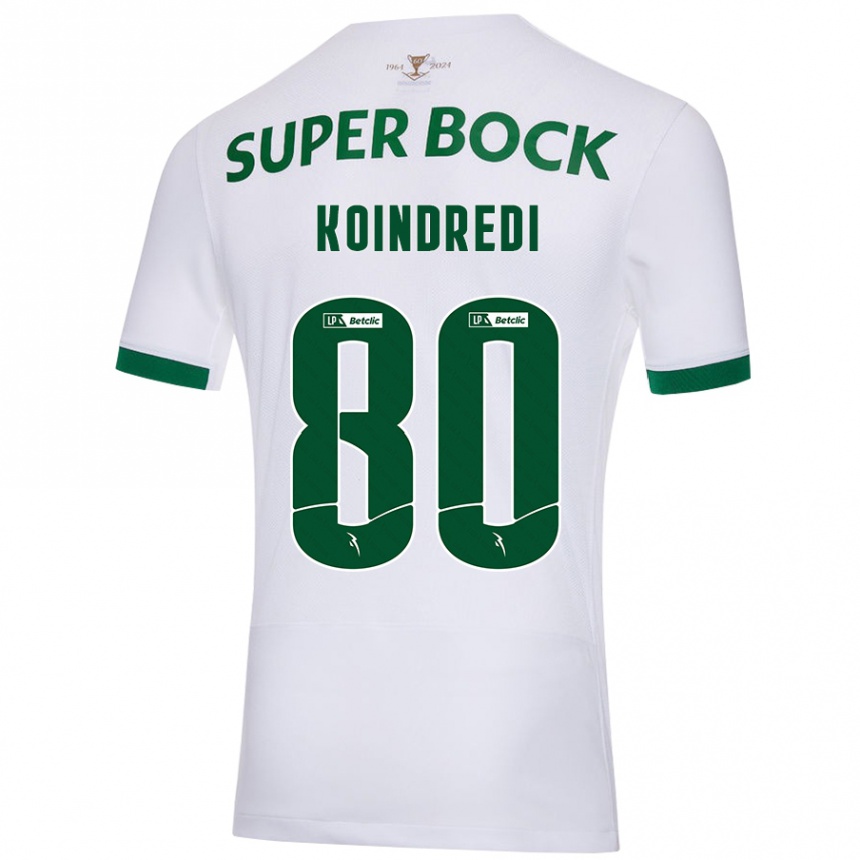 Enfant Football Maillot Koba Koindredi #80 Blanc Vert Tenues Extérieur 2024/25