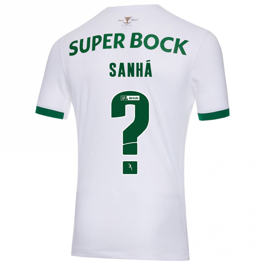 Enfant Football Maillot Micael Sanhá #0 Blanc Vert Tenues Extérieur 2024/25