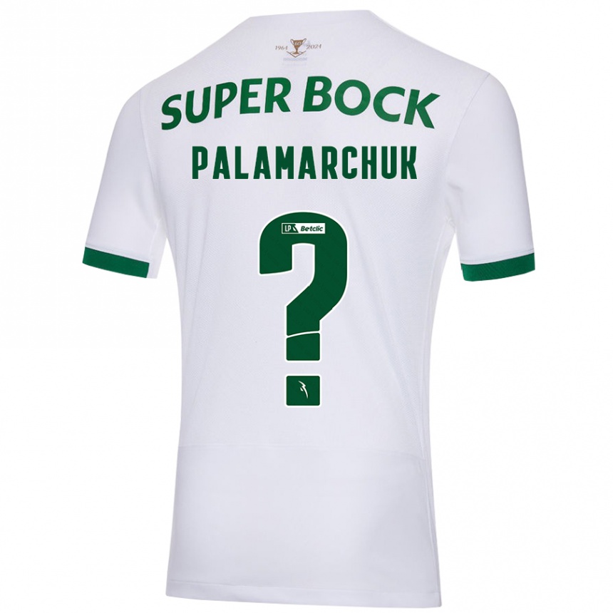 Enfant Football Maillot Cristiano Vitaly Palamarchuk #0 Blanc Vert Tenues Extérieur 2024/25