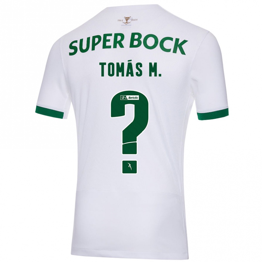 Enfant Football Maillot Tomás Mendes #0 Blanc Vert Tenues Extérieur 2024/25