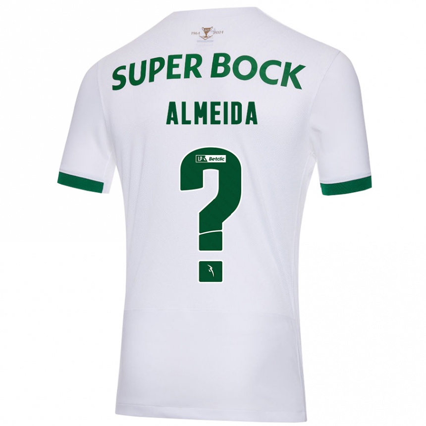 Enfant Football Maillot Miguel Almeida #0 Blanc Vert Tenues Extérieur 2024/25