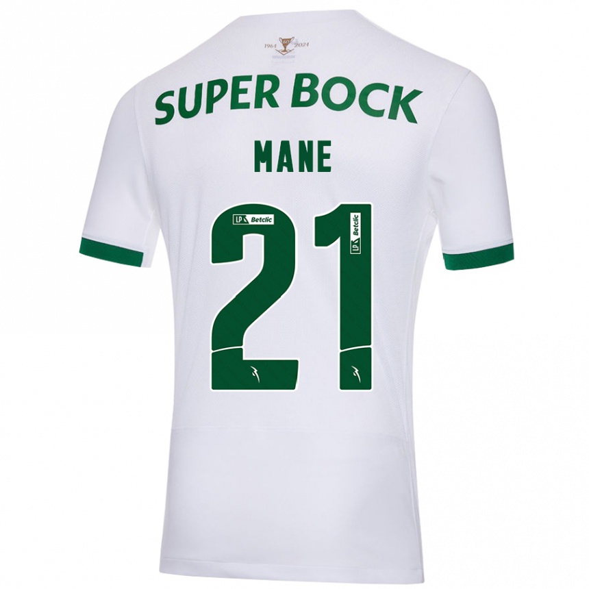 Enfant Football Maillot Isnaba Mané #21 Blanc Vert Tenues Extérieur 2024/25