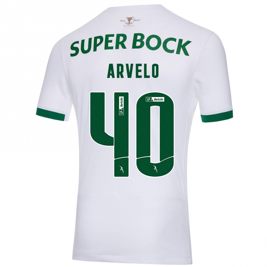 Enfant Football Maillot Adam Arvelo #40 Blanc Vert Tenues Extérieur 2024/25