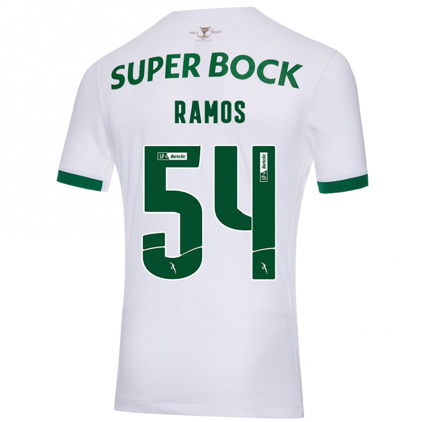 Enfant Football Maillot Bruno Ramos #54 Blanc Vert Tenues Extérieur 2024/25