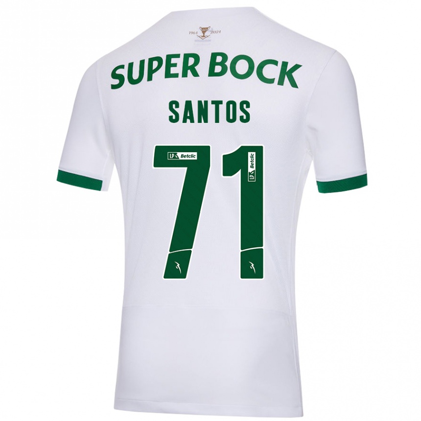 Enfant Football Maillot Denilson Santos #71 Blanc Vert Tenues Extérieur 2024/25