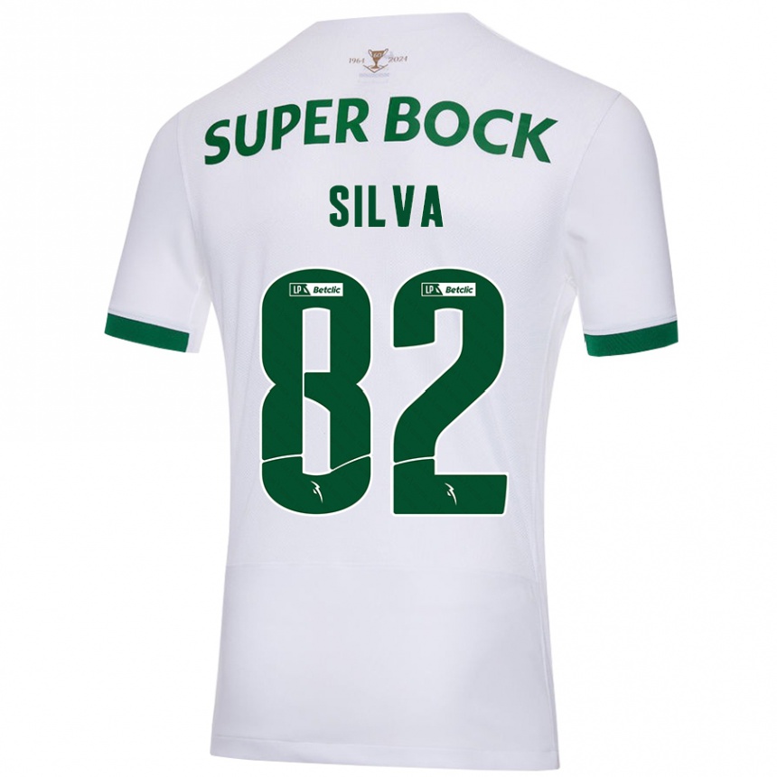 Enfant Football Maillot Gabriel Silva #82 Blanc Vert Tenues Extérieur 2024/25