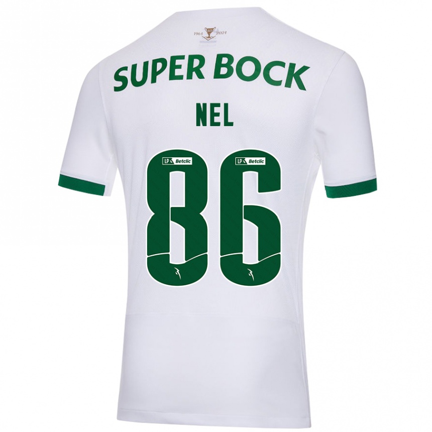 Enfant Football Maillot Rafael Nel #86 Blanc Vert Tenues Extérieur 2024/25