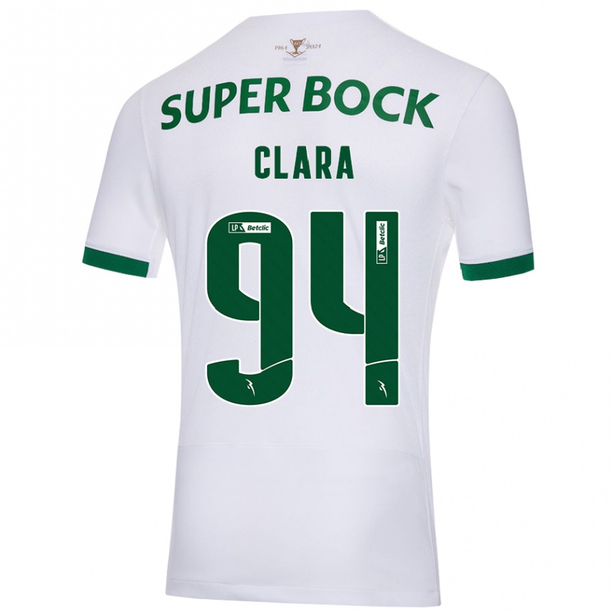 Enfant Football Maillot Diogo Clara #94 Blanc Vert Tenues Extérieur 2024/25