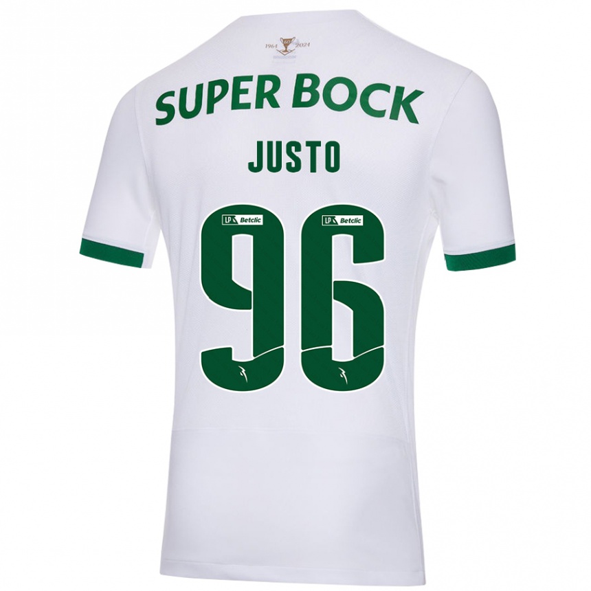 Enfant Football Maillot Samuel Justo #96 Blanc Vert Tenues Extérieur 2024/25