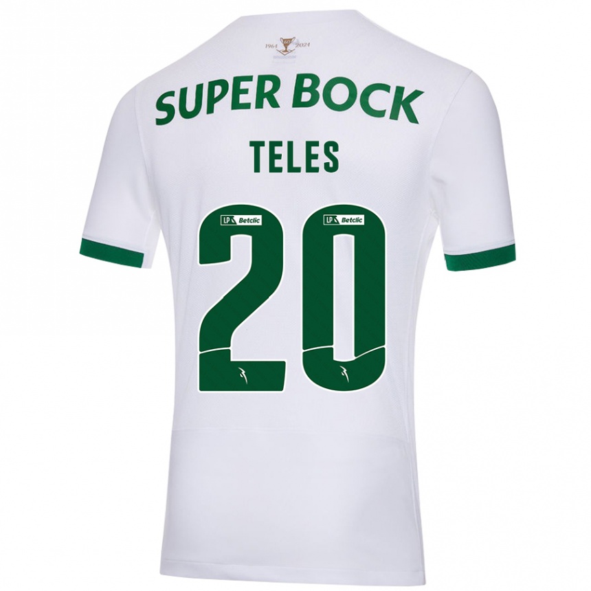 Enfant Football Maillot Ana Isabel Teles #20 Blanc Vert Tenues Extérieur 2024/25