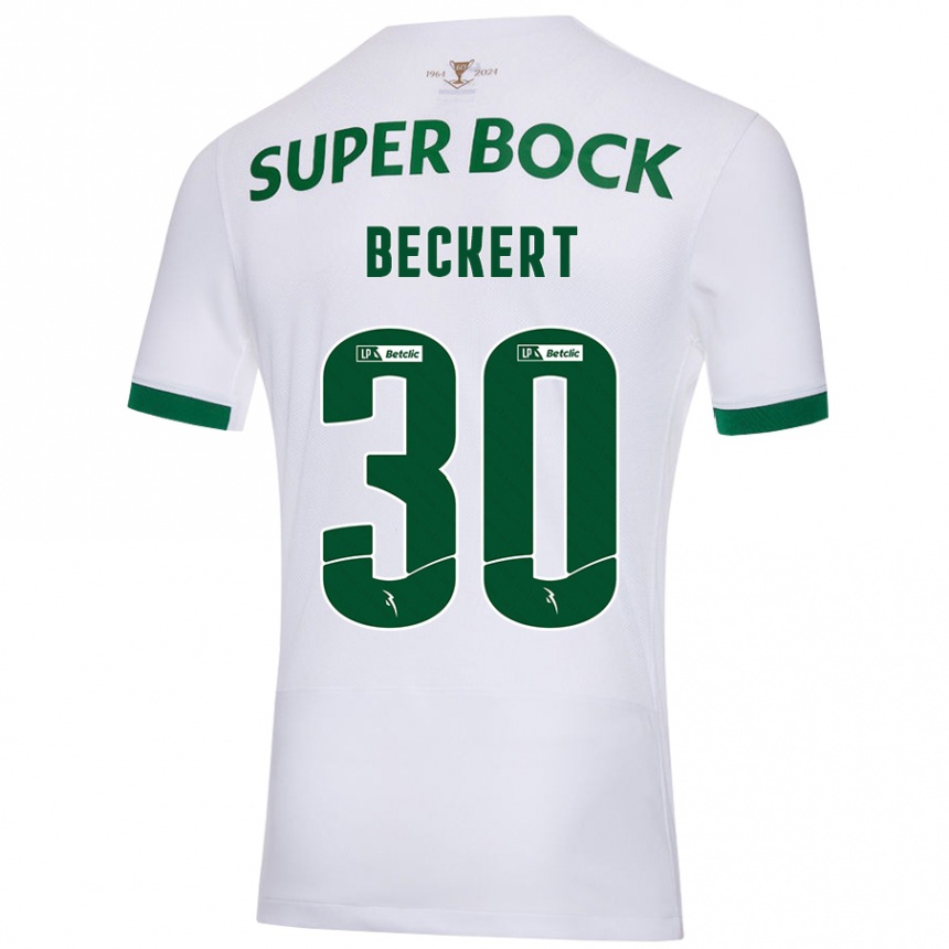 Enfant Football Maillot Carolina Beckert #30 Blanc Vert Tenues Extérieur 2024/25