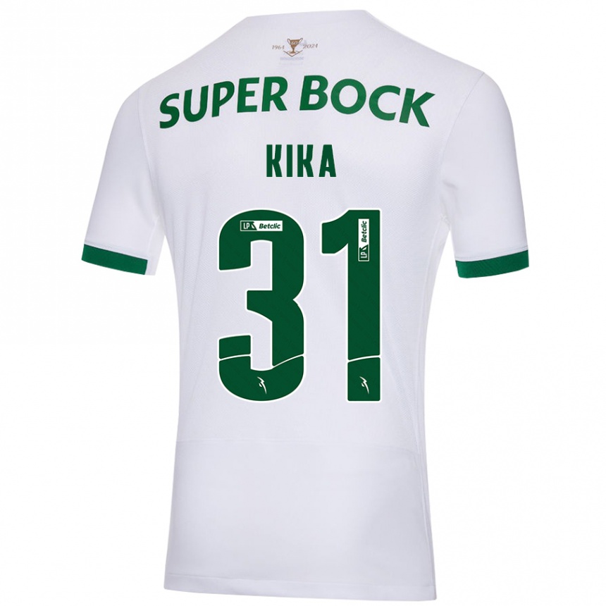 Enfant Football Maillot Kika #31 Blanc Vert Tenues Extérieur 2024/25